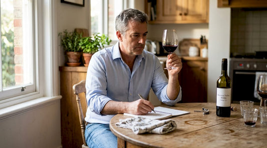 Wine expert tasting premium bottle at home