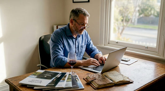 Wine distributor reviewing allocation spreadsheet