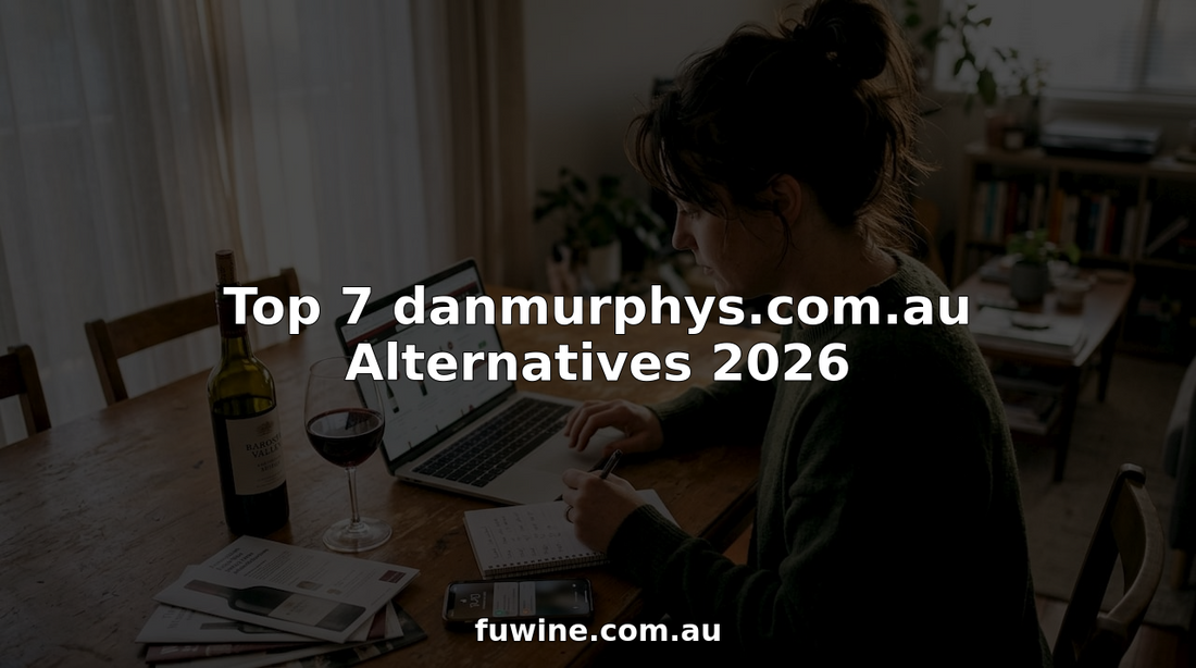 Woman comparing wine shopping options online