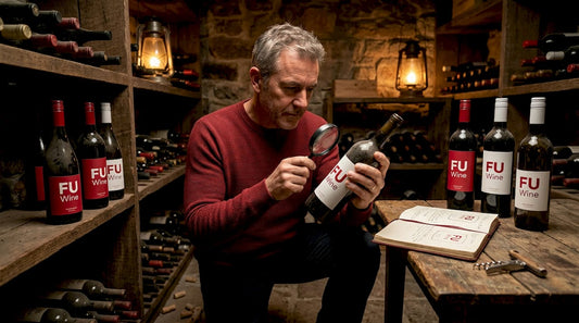 Wine collector organizing bottles in cellar