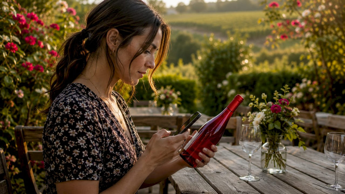 Woman browsing premium wines in boutique shop