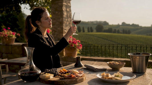 Sommelier inspecting wine in upscale restaurant