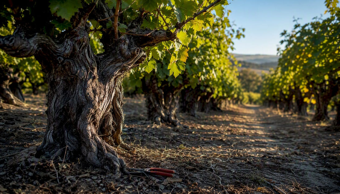 Weathered trunks in an old vine vineyard