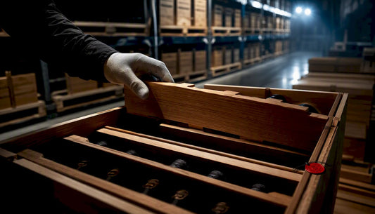 Anonymous wine cases in bonded storage