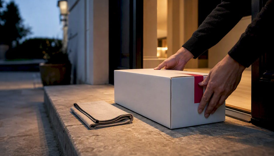 Insulated wine parcel at Australian home